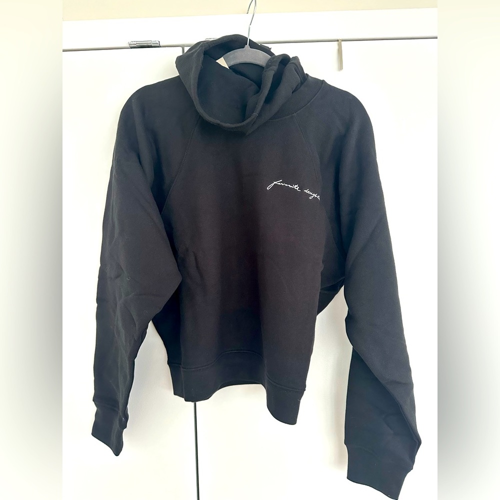 Favorite Daughter black sweatshirt with detachable cowl neck. NWT.